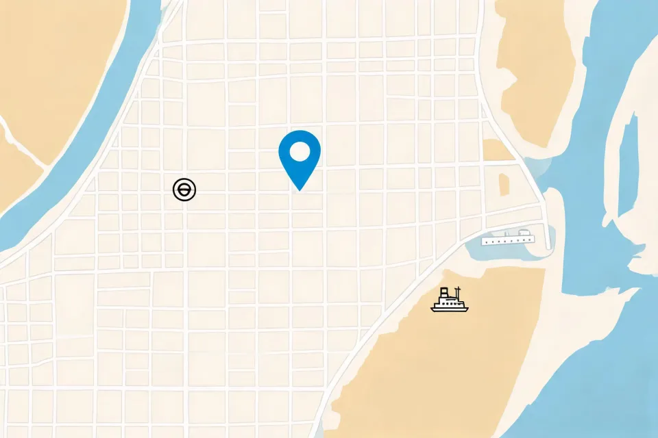 Illustrated map showing Sunbrella material advisory desk