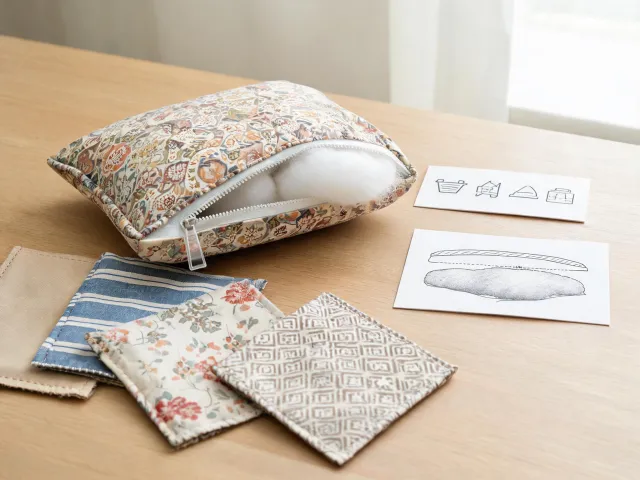 Indoor-outdoor cushion and pillow textile samples