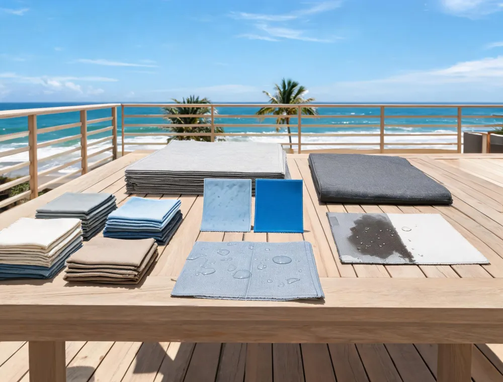 Outdoor performance fabrics evaluated for sun, moisture and cleaning