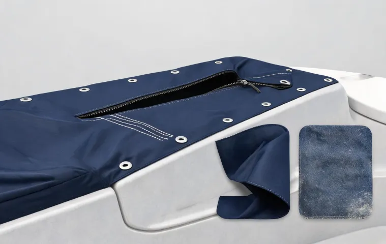 Marine cover textile with hardware and salt exposure