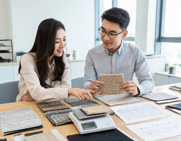 Sunbrella advisor reviewing performance layer specifications